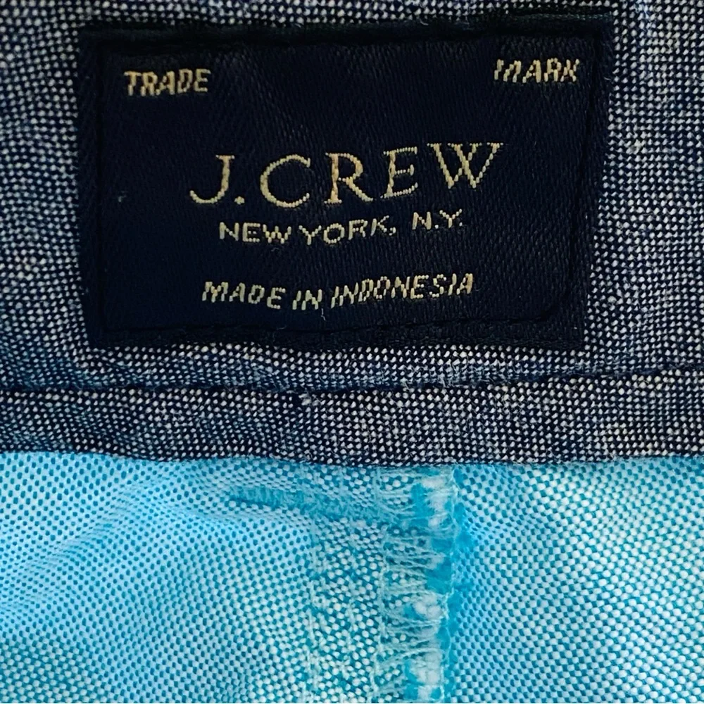 J. Crew Men’s Shorts Chino Flamingo Light Blue Turquoise Embroidered 40 Preppy